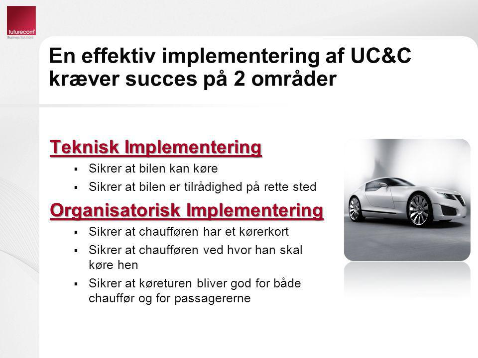 En effektiv implementering af UC&C kræver succes på 2 områder