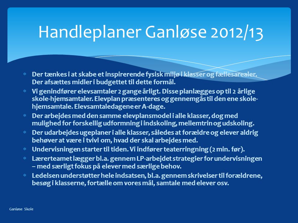 Handleplaner Ganløse 2012/13