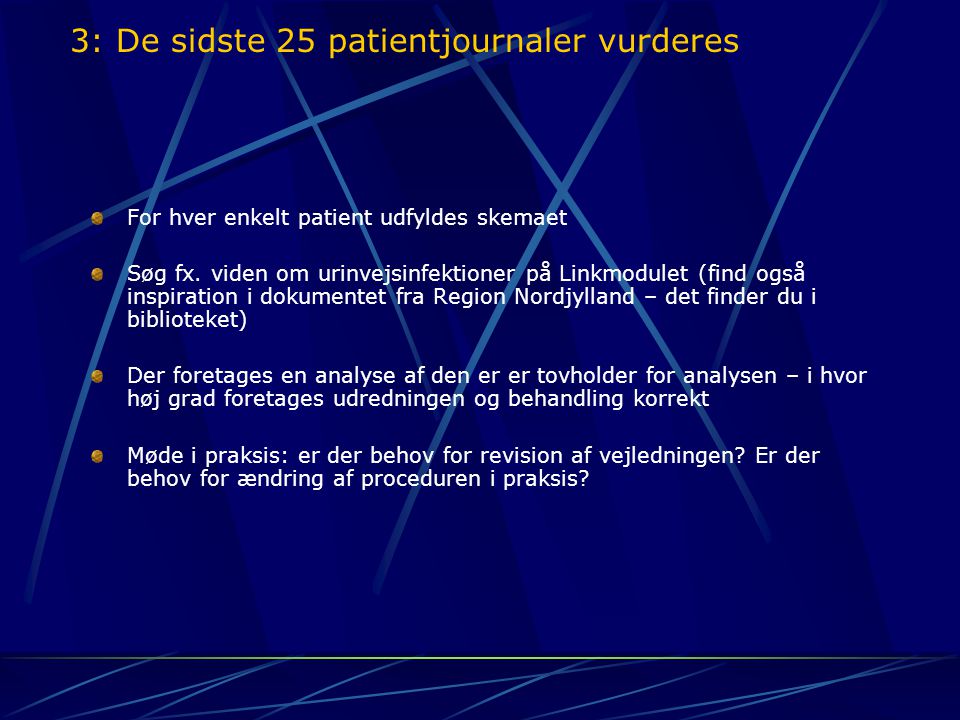 3: De sidste 25 patientjournaler vurderes