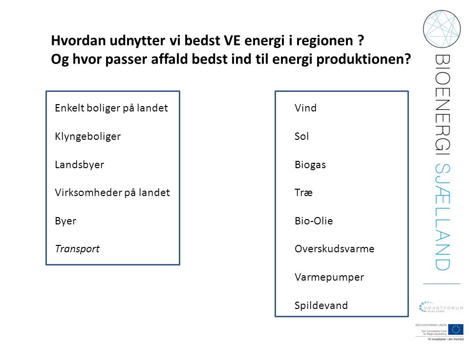 Hvordan udnytter vi bedst VE energi i regionen