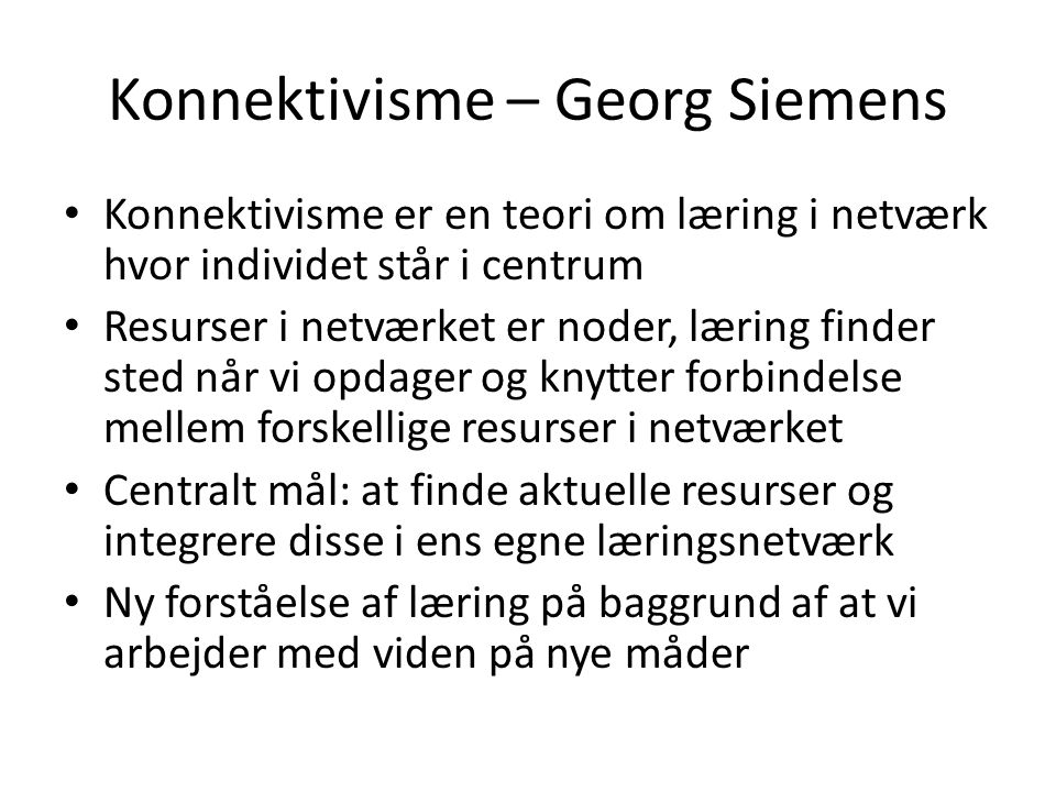 Konnektivisme – Georg Siemens