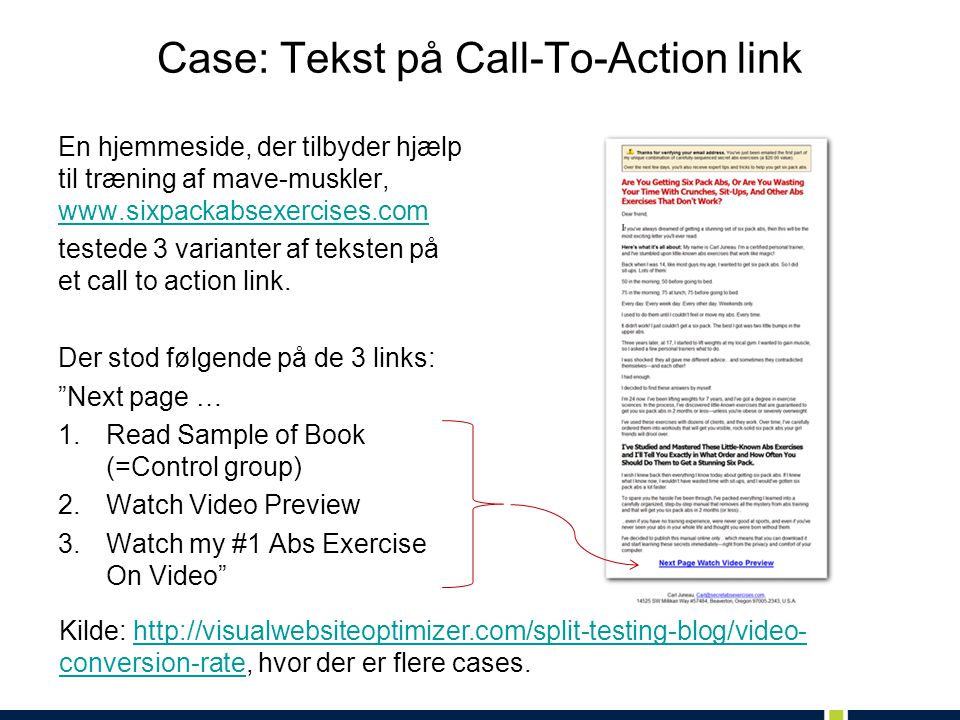 Case: Tekst på Call-To-Action link