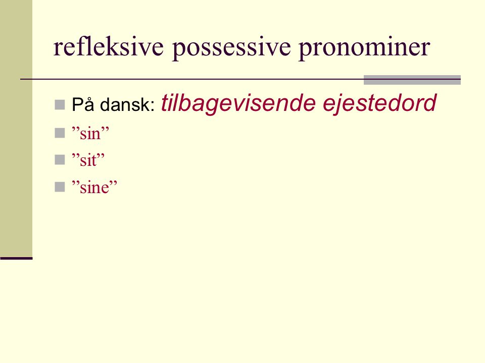 refleksive possessive pronominer