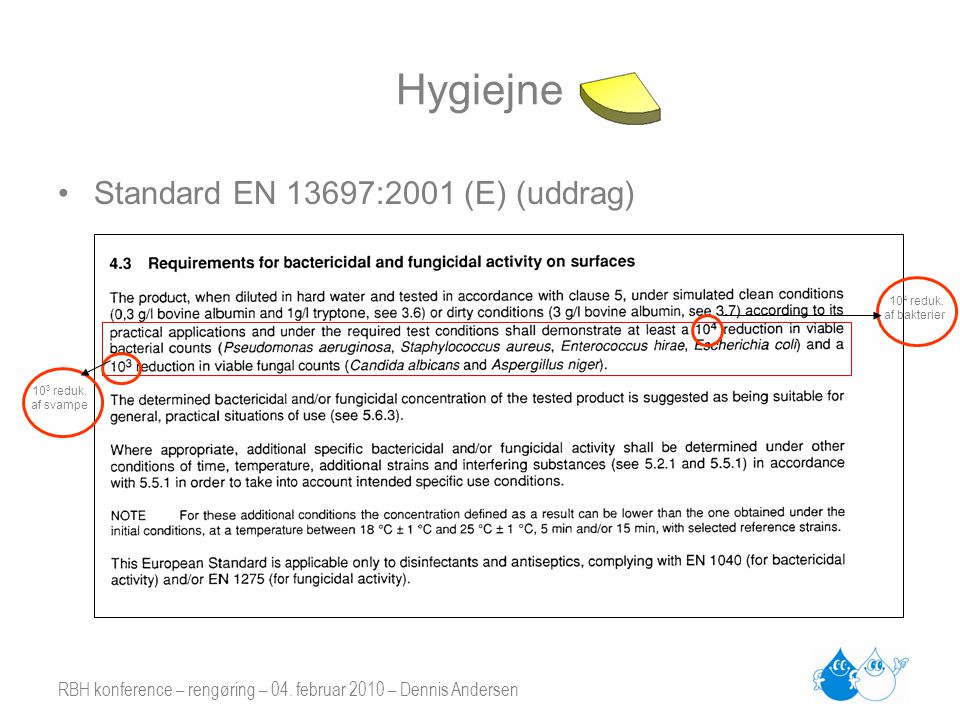 Hygiejne Standard EN 13697:2001 (E) (uddrag)