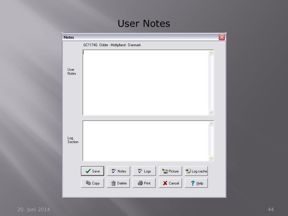 User Notes 2. april 2017