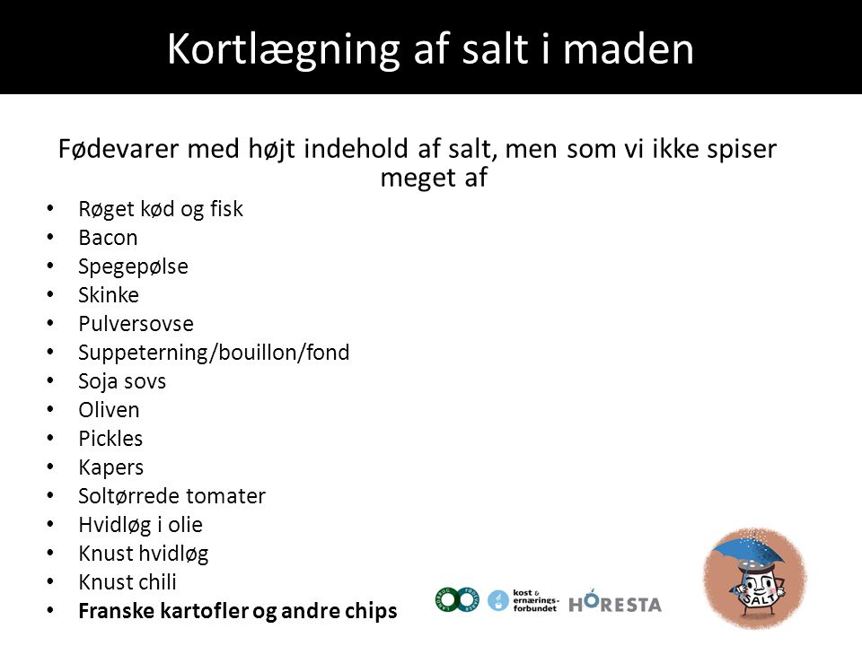 Kortlægning af salt i maden