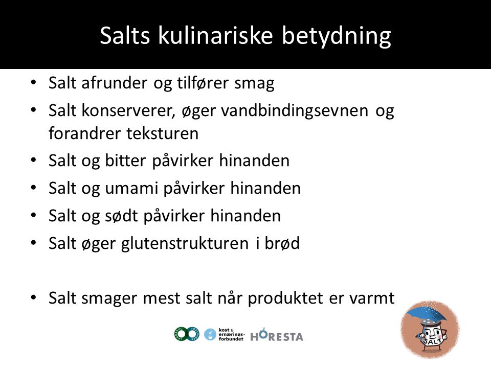 Salts kulinariske betydning