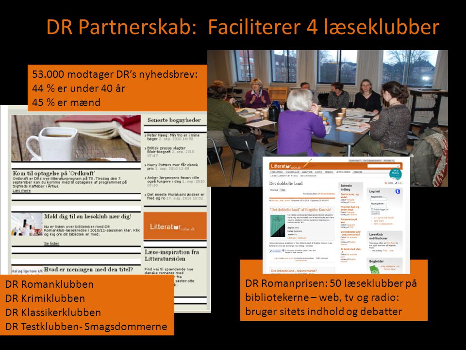 DR Partnerskab: Faciliterer 4 læseklubber