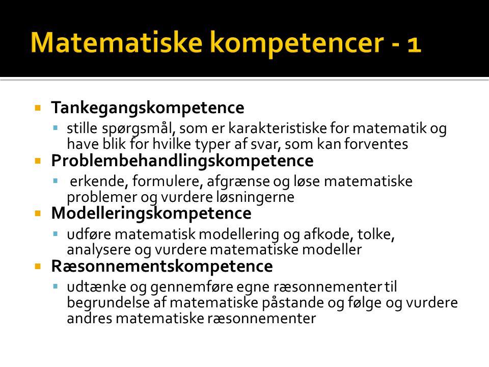 Matematiske kompetencer - 1