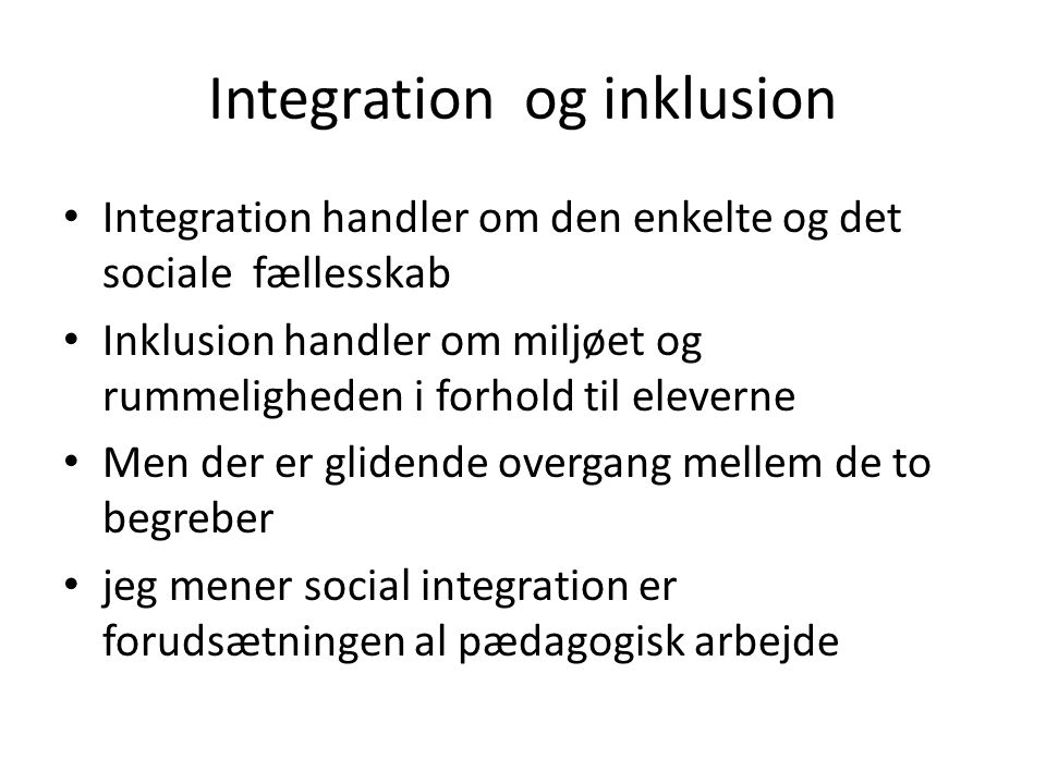 Integration og inklusion