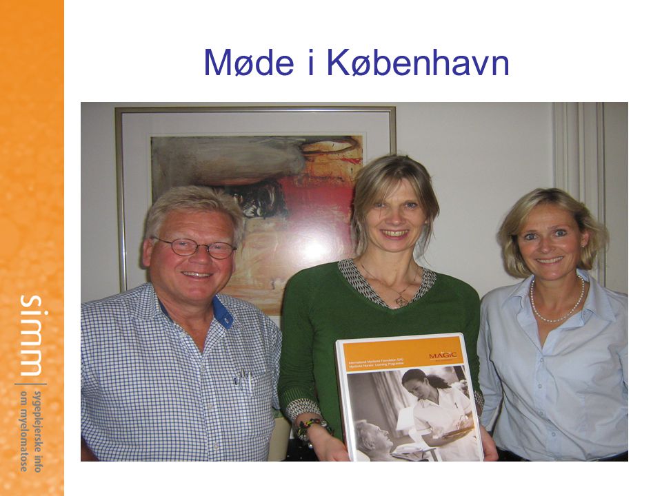 Møde i København Hans Kjelsson, Celgene Sverige, og Annette Bulow, Celgene Danmark. Rundvisning på Herlev Hæmatologiske Afdeling.