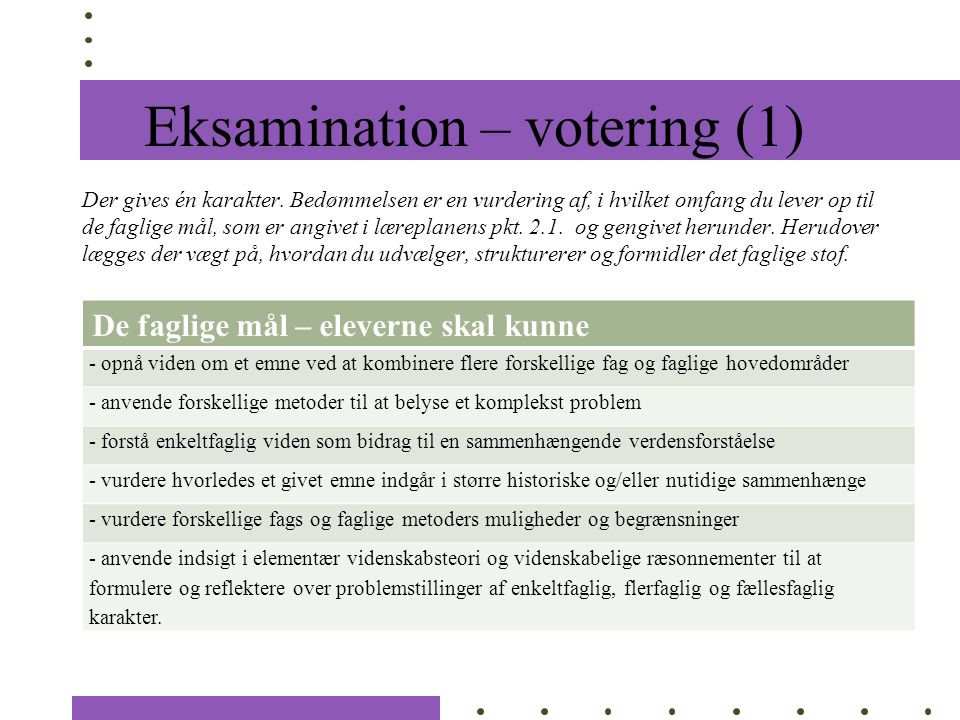 Eksamination – votering (1)