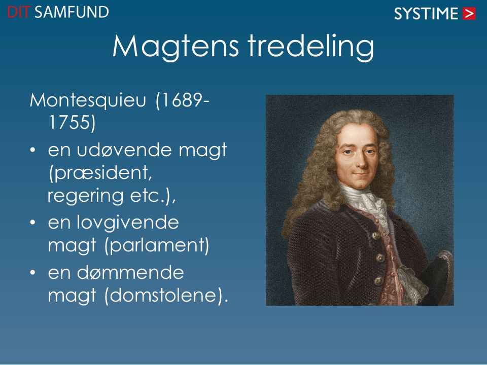 Magtens tredeling Montesquieu ( )