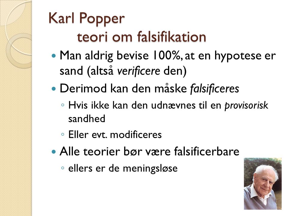 Karl Popper teori om falsifikation