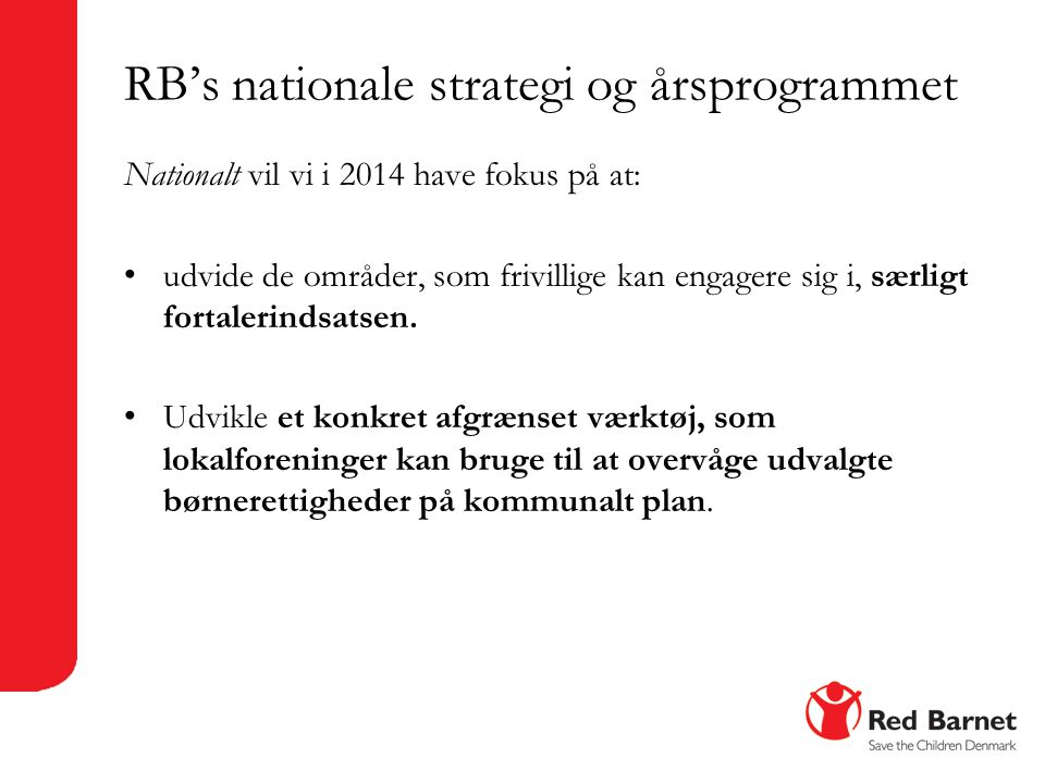 RB’s nationale strategi og årsprogrammet