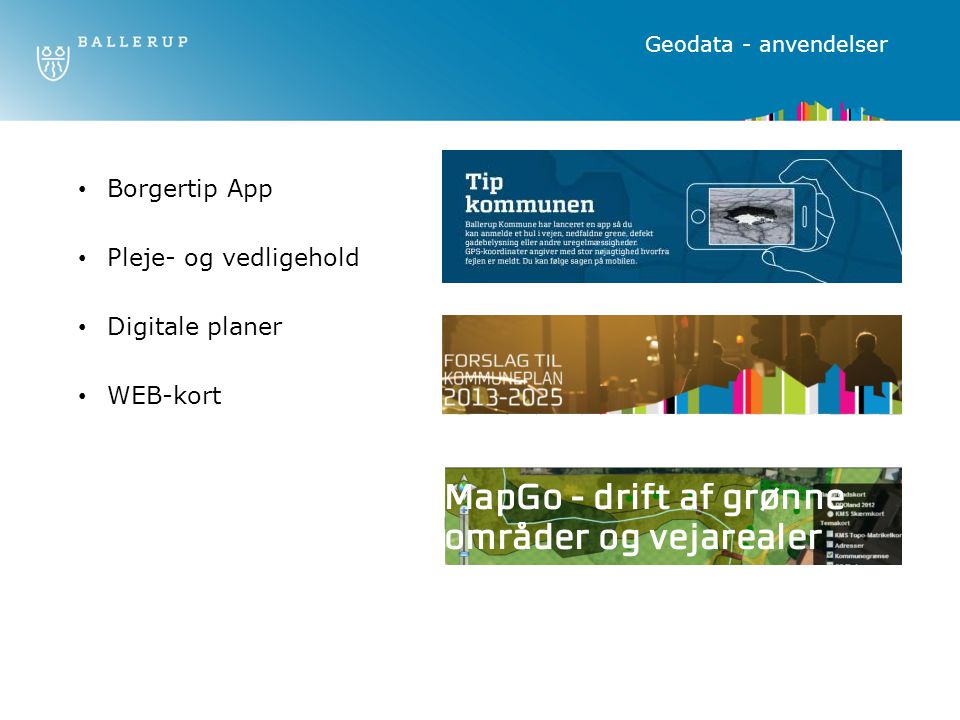 Borgertip App Pleje- og vedligehold Digitale planer WEB-kort