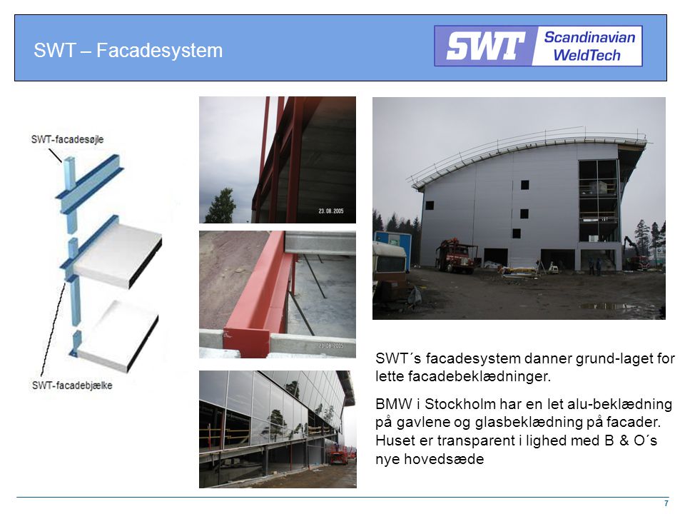 SWT – Facadesystem SWT´s facadesystem danner grund-laget for lette facadebeklædninger.