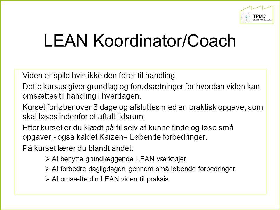 LEAN Koordinator/Coach