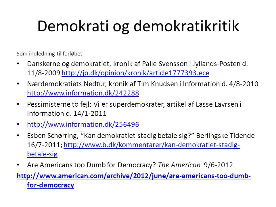 Demokrati og demokratikritik