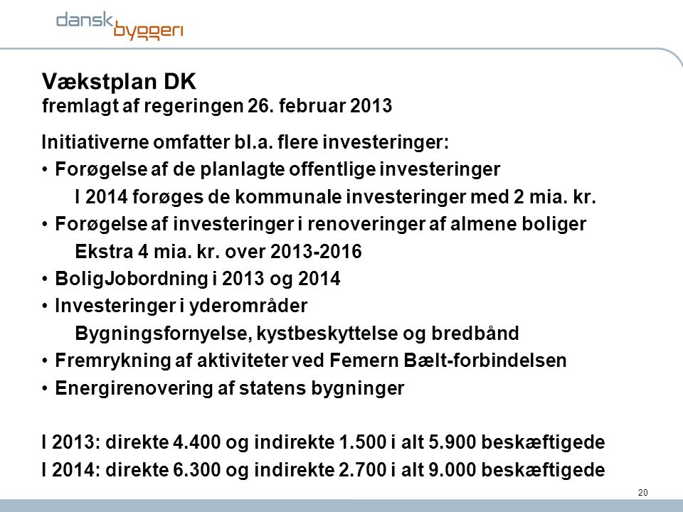 Vækstplan DK fremlagt af regeringen 26. februar 2013