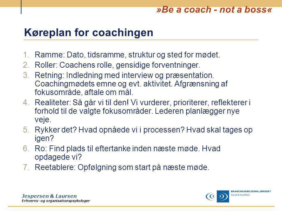 Køreplan for coachingen