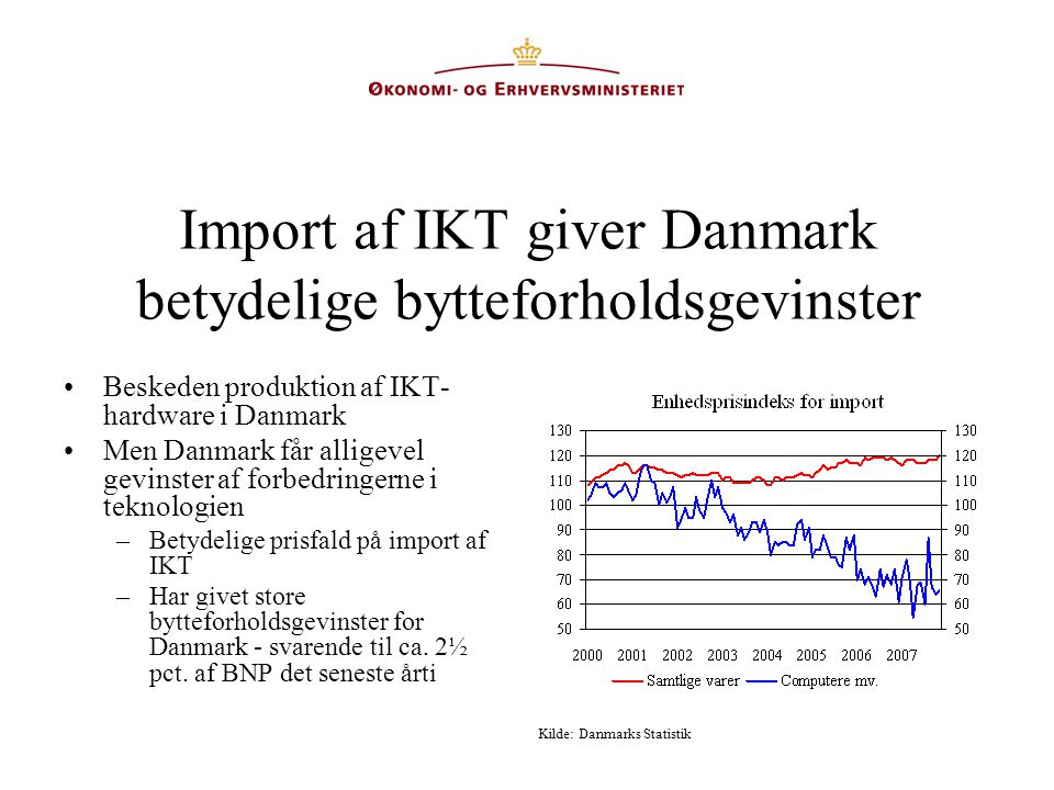 Import af IKT giver Danmark betydelige bytteforholdsgevinster