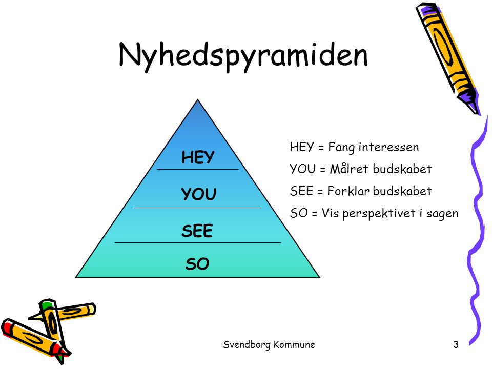 Nyhedspyramiden HEY YOU SEE SO HEY = Fang interessen