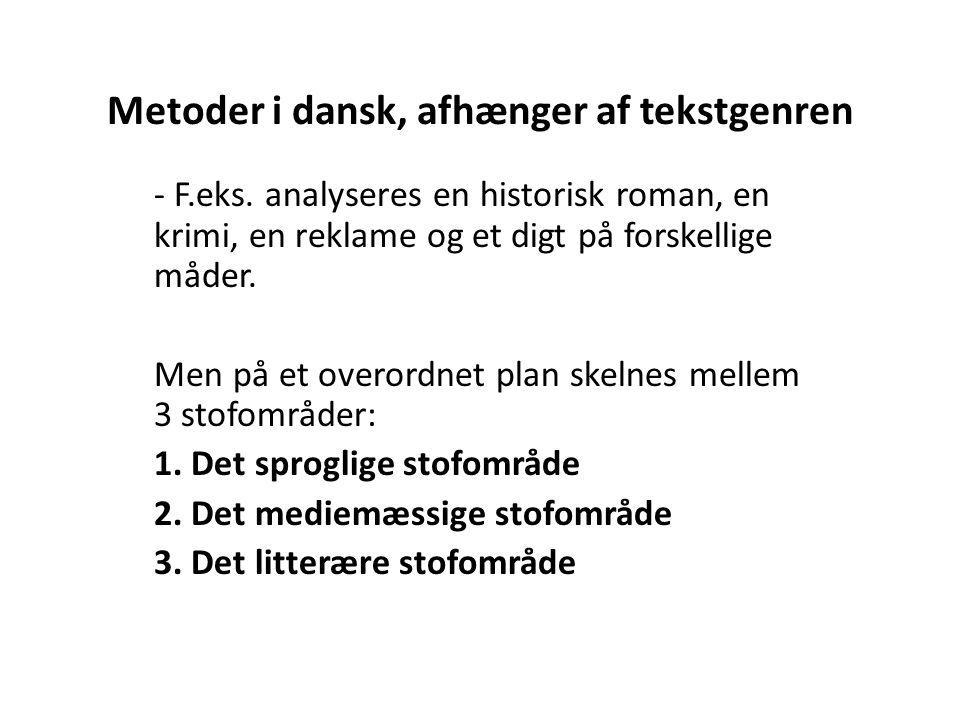 Metoder i dansk, afhænger af tekstgenren