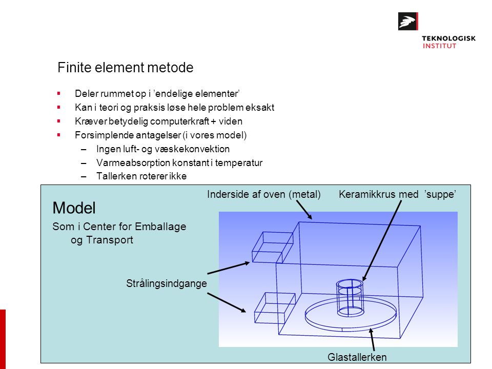 Model Finite element metode Som i Center for Emballage og Transport