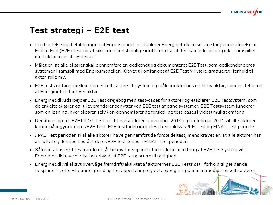 E2E Test Strategi - Engrosmodel - ver. 1.1