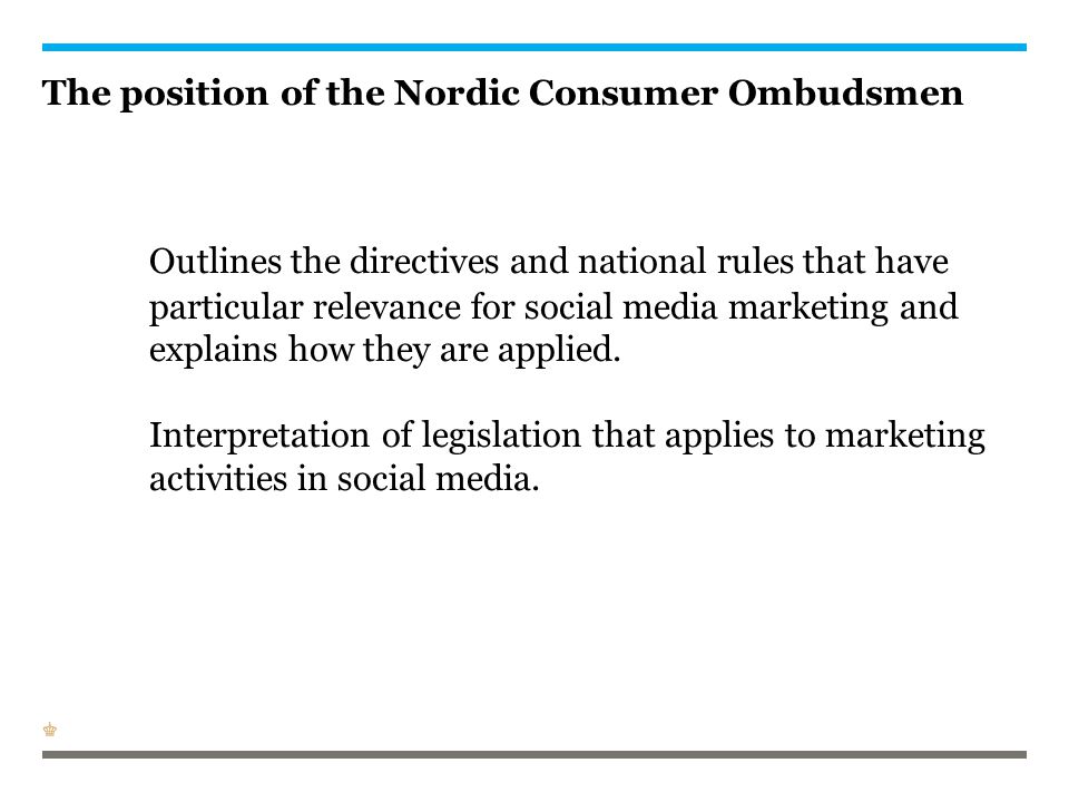 The position of the Nordic Consumer Ombudsmen