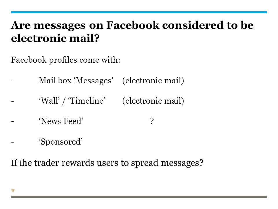 Are messages on Facebook considered to be electronic mail