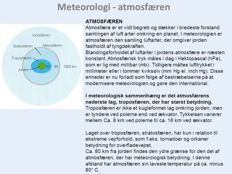 Meteorologi - atmosfæren