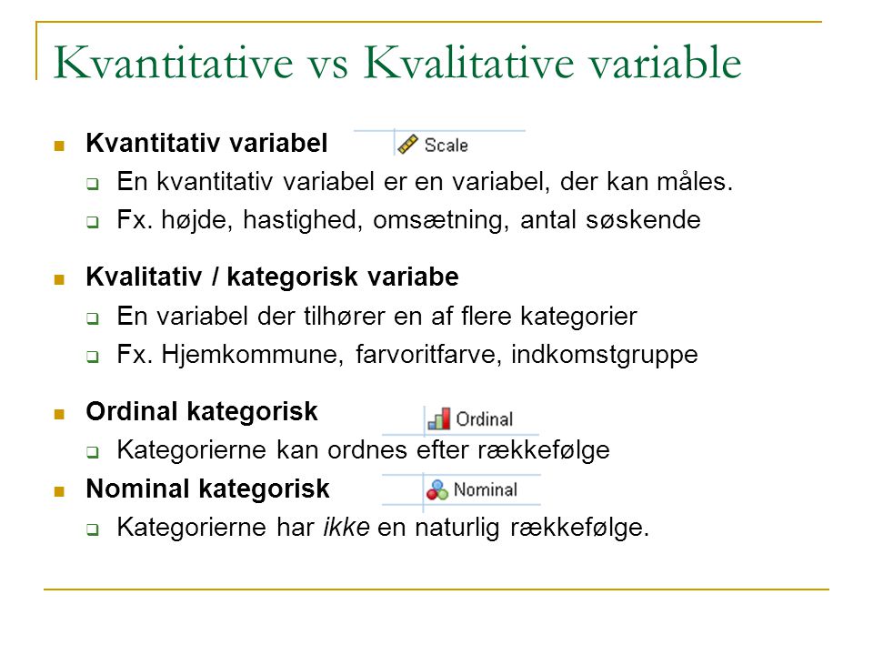 Kvantitative vs Kvalitative variable