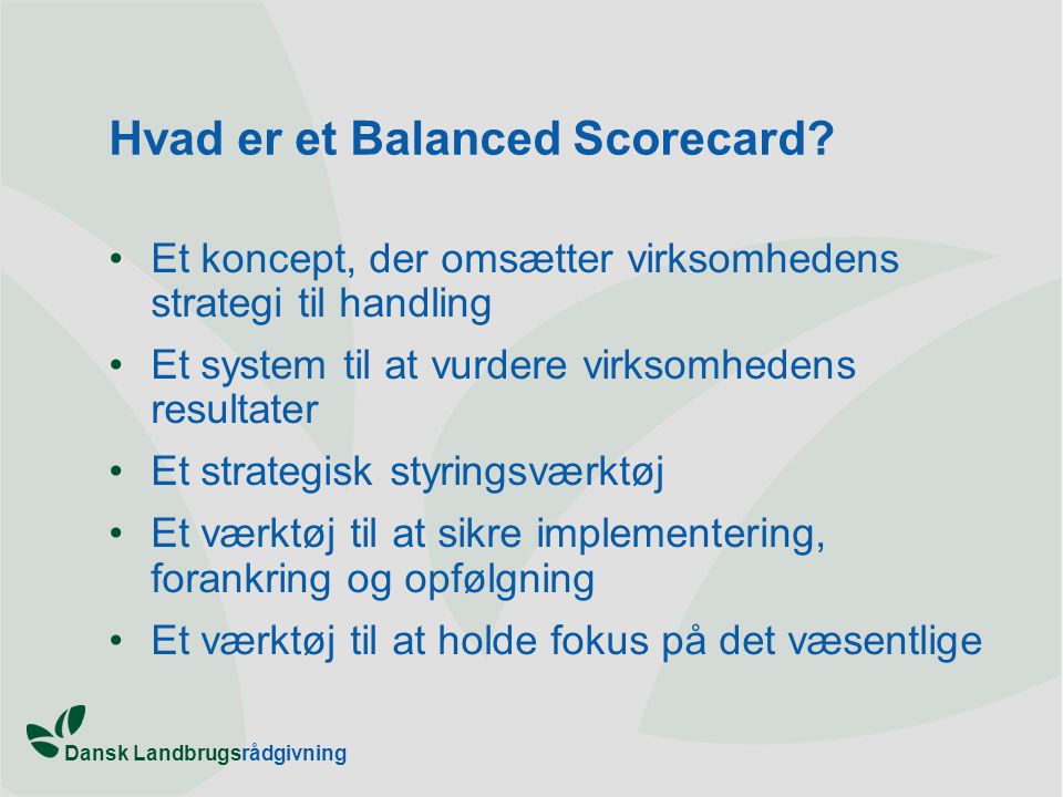 Hvad er et Balanced Scorecard