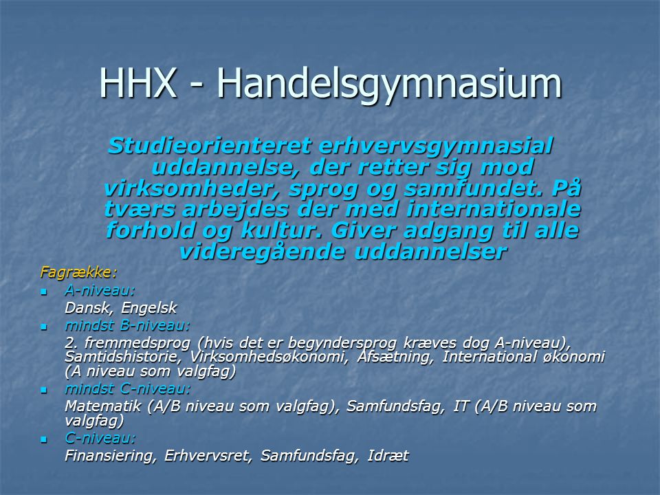 HHX - Handelsgymnasium