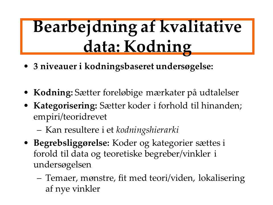 Bearbejdning af kvalitative data: Kodning