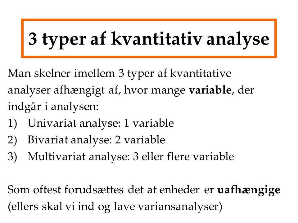 3 typer af kvantitativ analyse