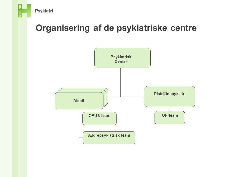 Organisering af de psykiatriske centre