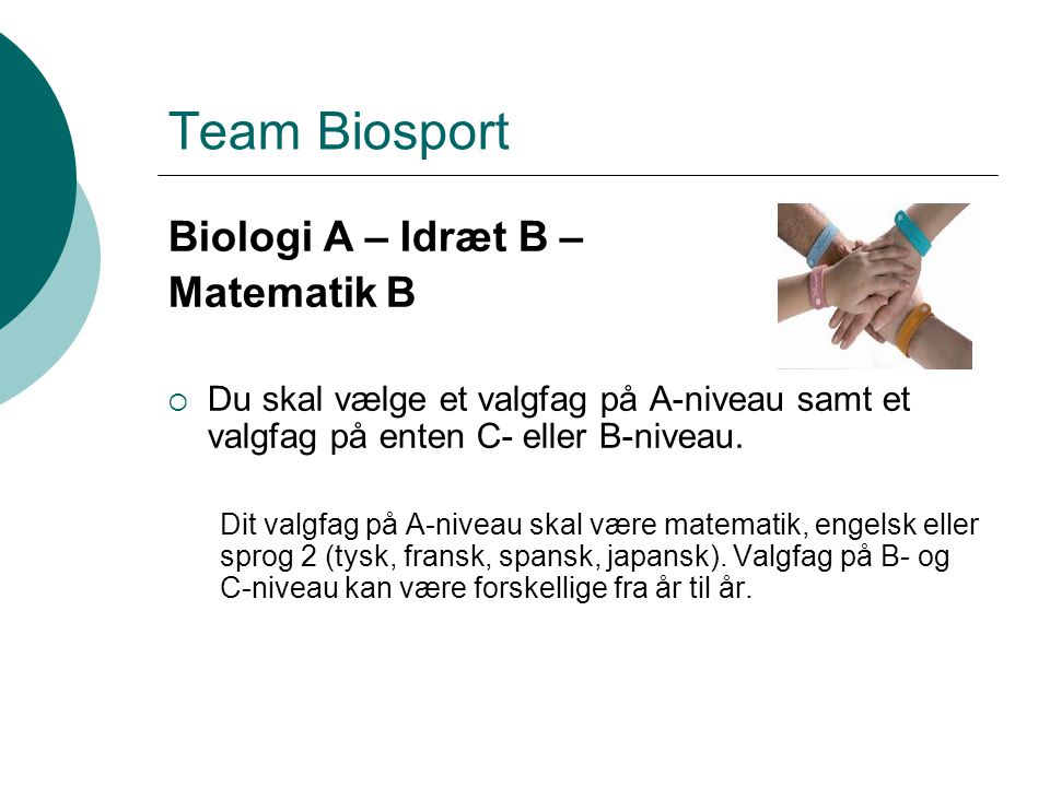 Team Biosport Biologi A – Idræt B – Matematik B
