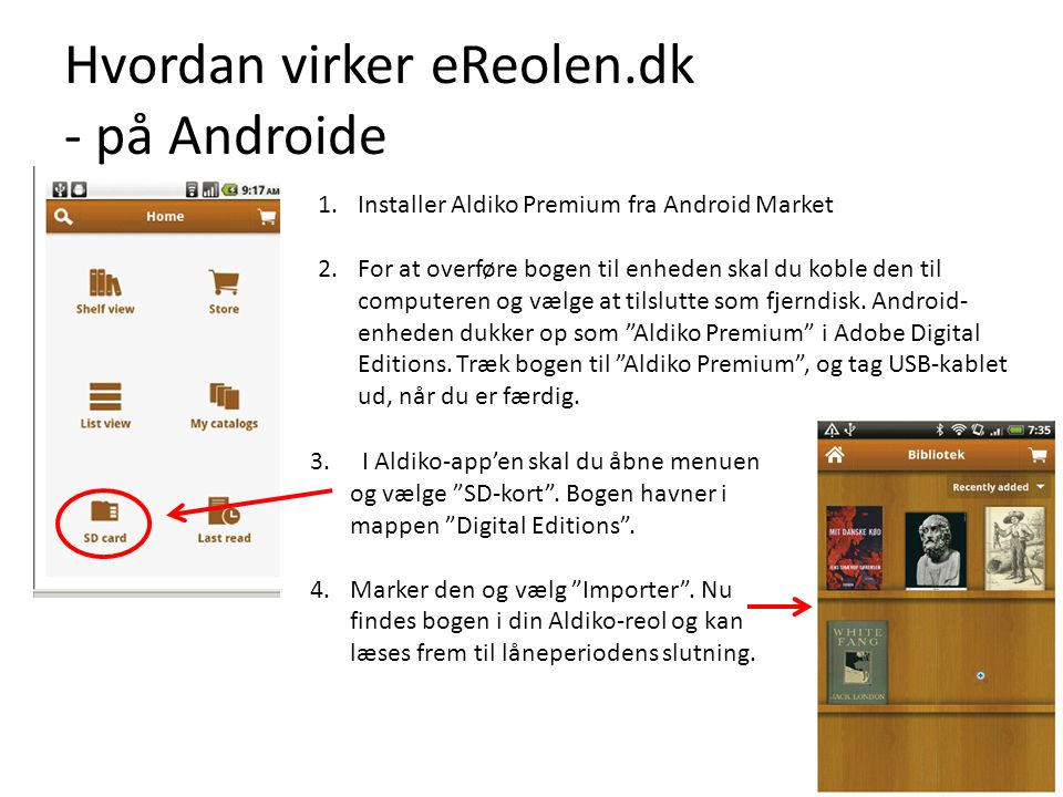 Hvordan virker eReolen.dk - på Androide