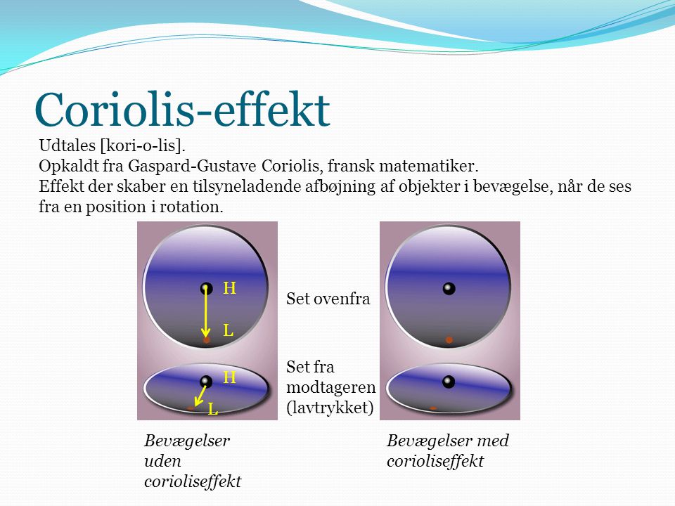Coriolis-effekt Udtales [kori-o-lis].