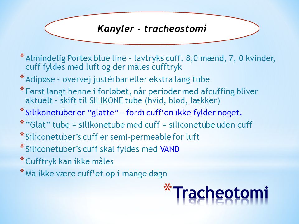 Kanyler - tracheostomi