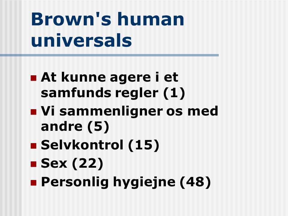Brown s human universals