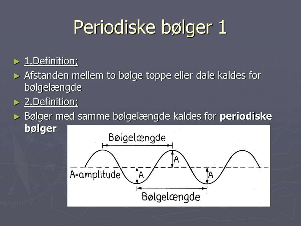 Periodiske bølger 1 1.Definition;