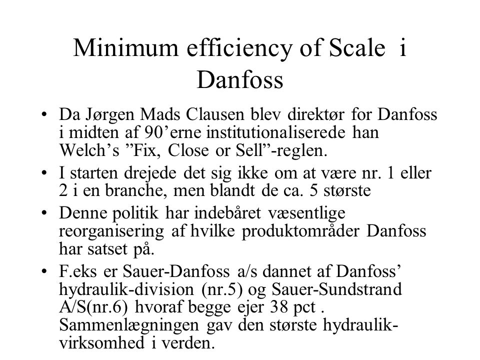 Minimum efficiency of Scale i Danfoss
