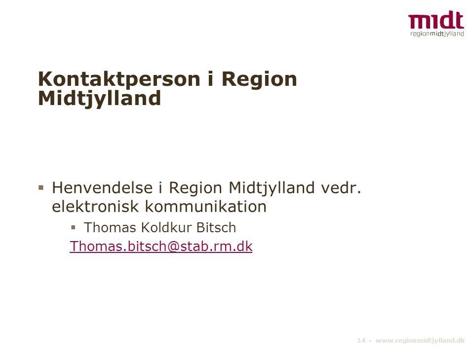 Kontaktperson i Region Midtjylland