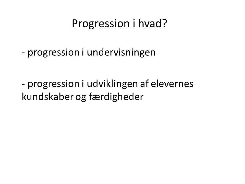 Progression i hvad progression i undervisningen