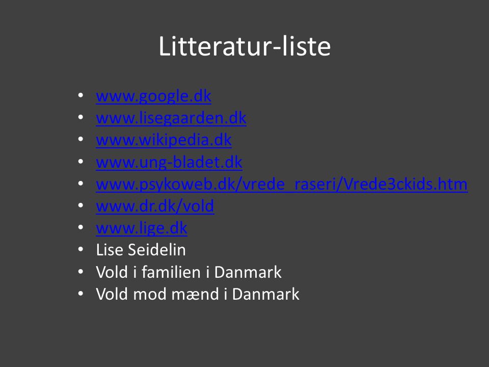 Litteratur-liste