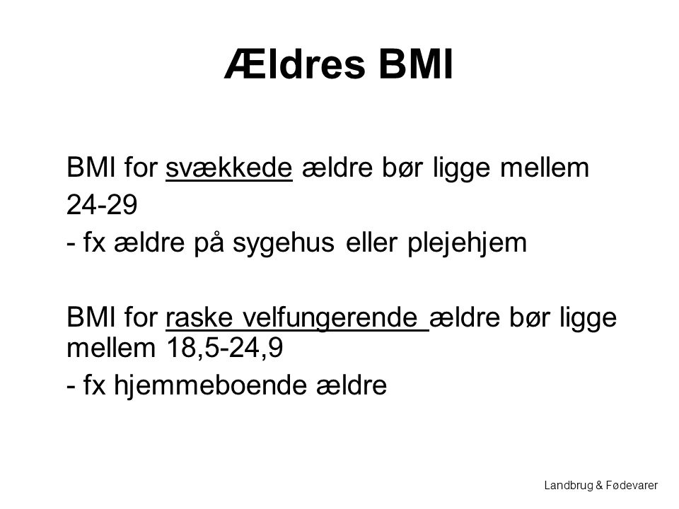 Ældres BMI